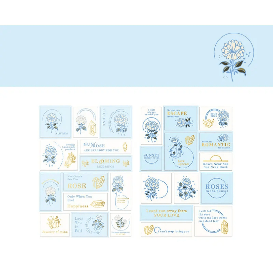 2 Pack Pre - Cut Gold Embellished Sticker Sheets - The Kawaii Nest