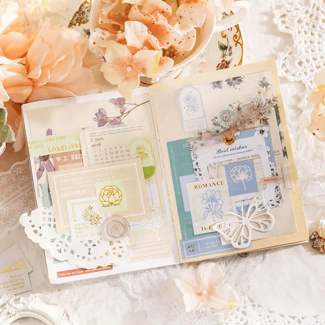 2 Pack Pre - Cut Gold Embellished Sticker Sheets - The Kawaii Nest