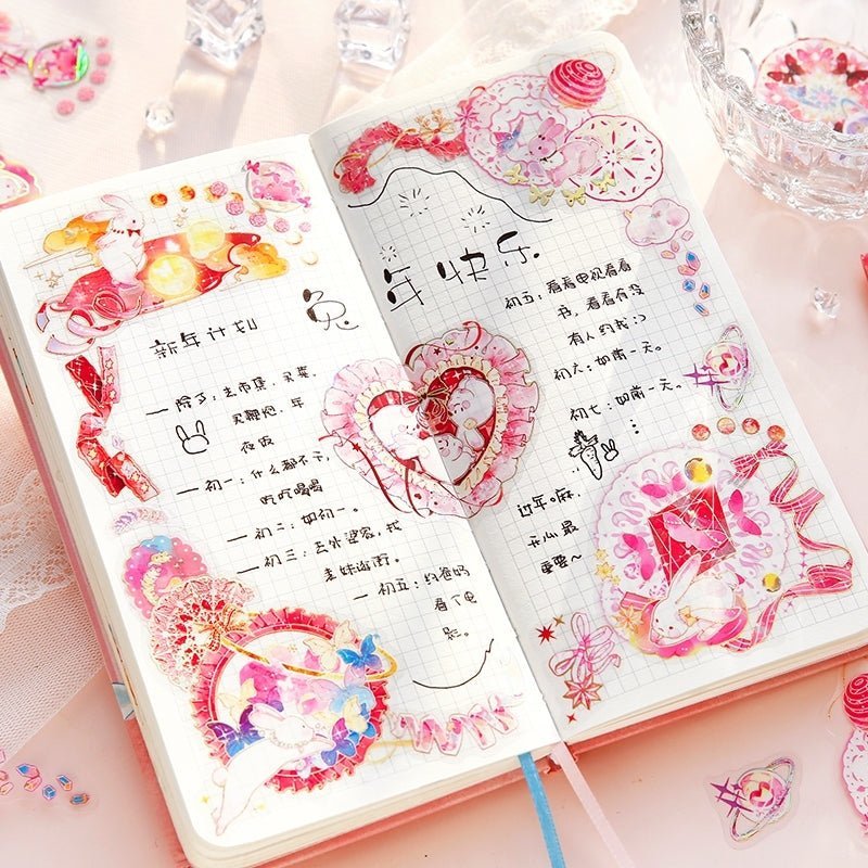 Aesthetic Holographic Lined Stickers - The Kawaii Nest