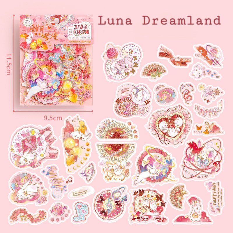 Aesthetic Holographic Lined Stickers - The Kawaii Nest