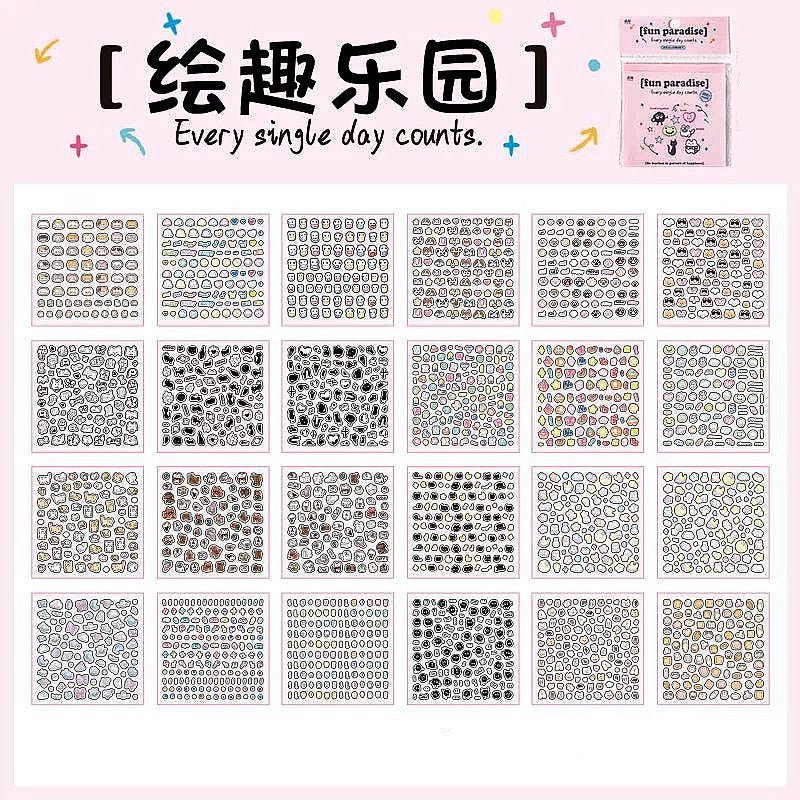 Compact Mini Deco Sticker Book – 1600+ P.E.T Stickers - The Kawaii Nest