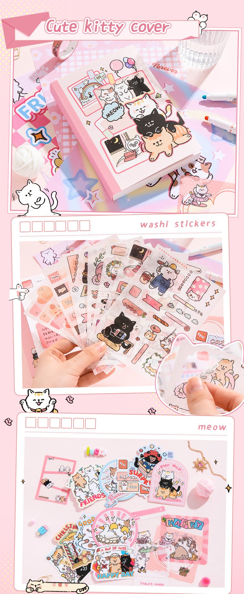 Cute Cat Journal Gift Set - The Kawaii Nestjournals
