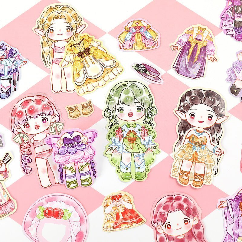 Cute Dress - Up Dolls Sticker Sets - The Kawaii Nest