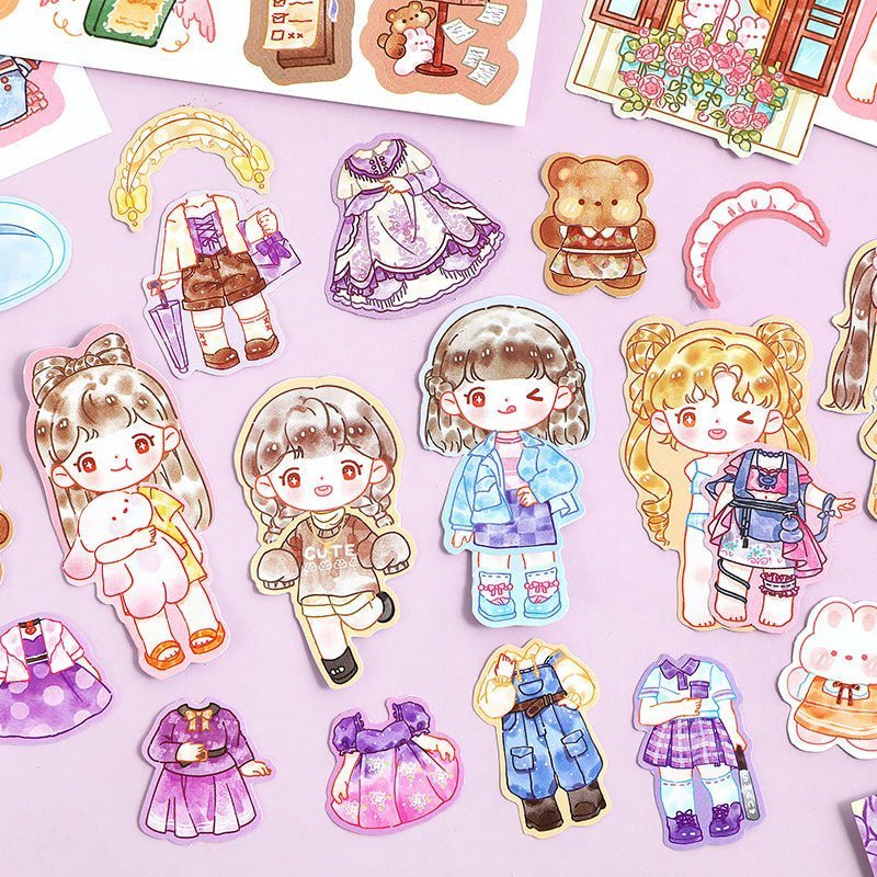 Cute Dress - Up Dolls Sticker Sets - The Kawaii Nest