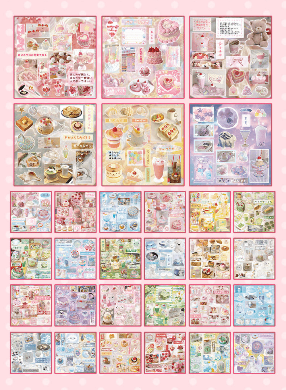 Japanese - Style Dessert Collage Sticker Book - The Kawaii Nest