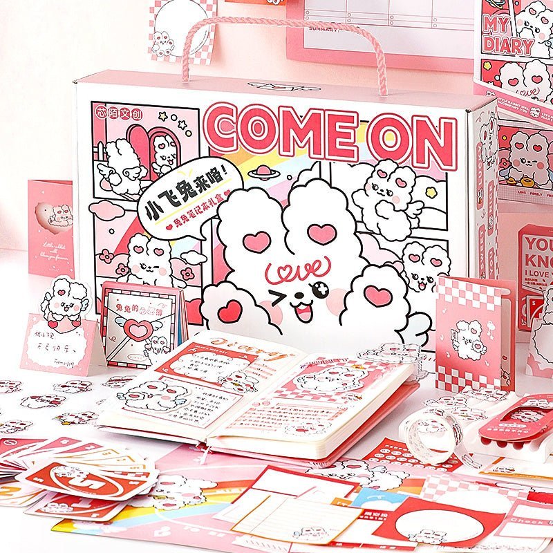 Journal / Notebook Gift Set ~ Fluffy Bunny ~ Large - The Kawaii Nest