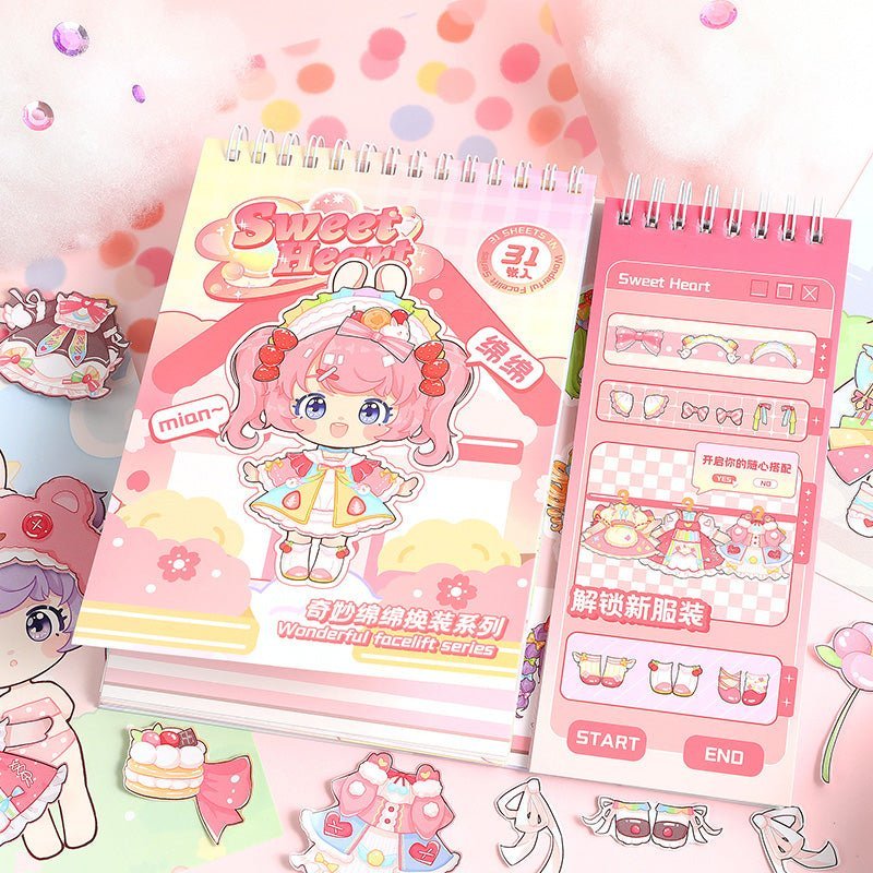 Kawaii Fashion Delight ~ Dress - Up Dolls Flip Books - The Kawaii Nest