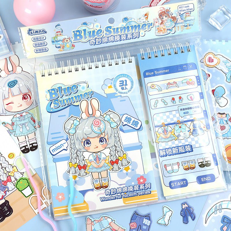 Kawaii Fashion Delight ~ Dress - Up Dolls Flip Books - The Kawaii Neststickers