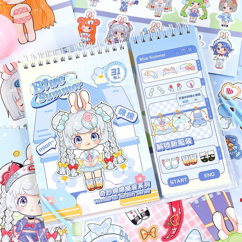 Kawaii Fashion Delight ~ Dress - Up Dolls Flip Books - The Kawaii Neststickers