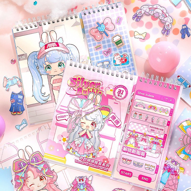 Kawaii Fashion Delight ~ Dress - Up Dolls Flip Books - The Kawaii Neststickers