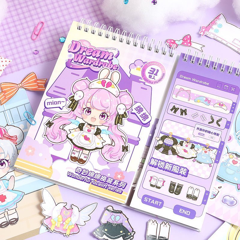 Kawaii Fashion Delight ~ Dress - Up Dolls Flip Books - The Kawaii Nest