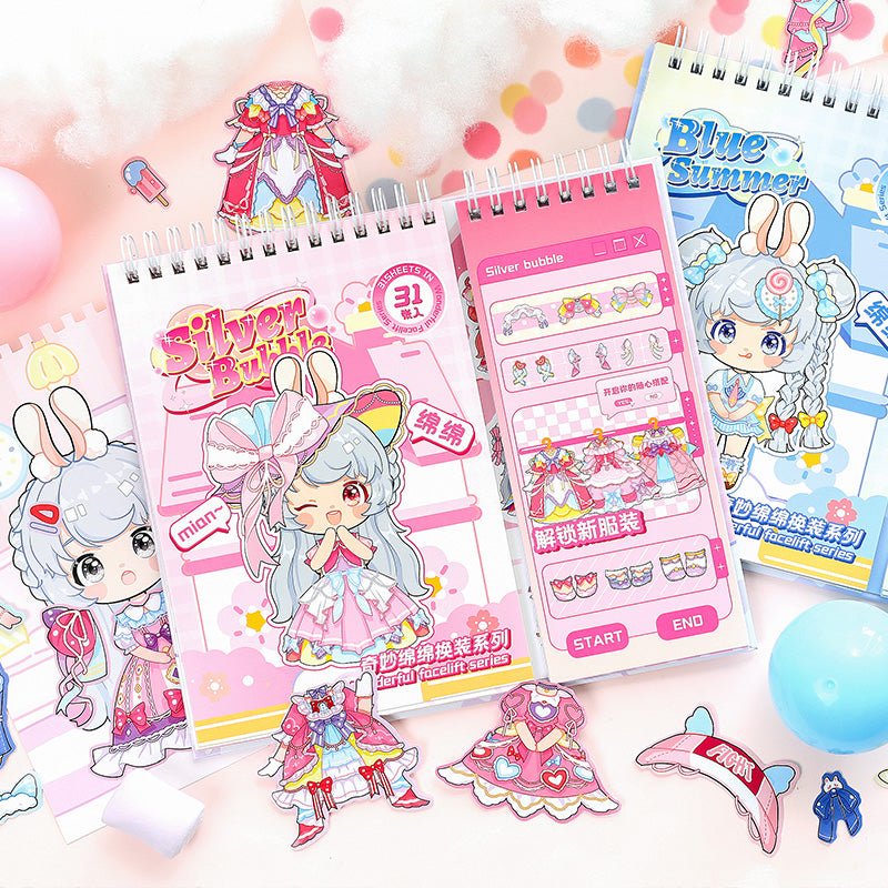 Kawaii Fashion Delight ~ Dress - Up Dolls Flip Books - The Kawaii Neststickers