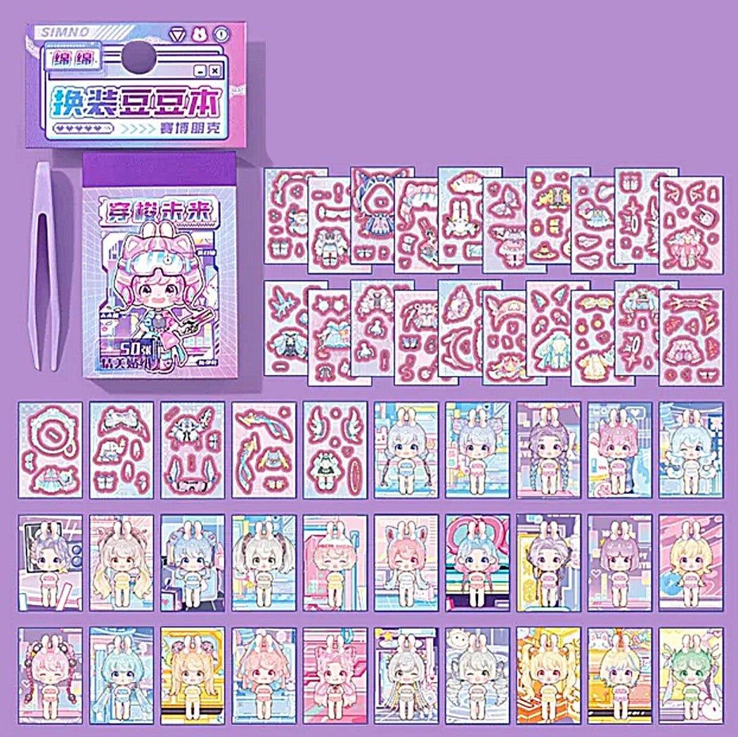 Kawaii Mini Dress - Up Doll Sticker Books - The Kawaii Nest