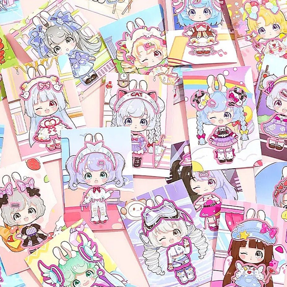Kawaii Mini Dress - Up Doll Sticker Books - The Kawaii Nest
