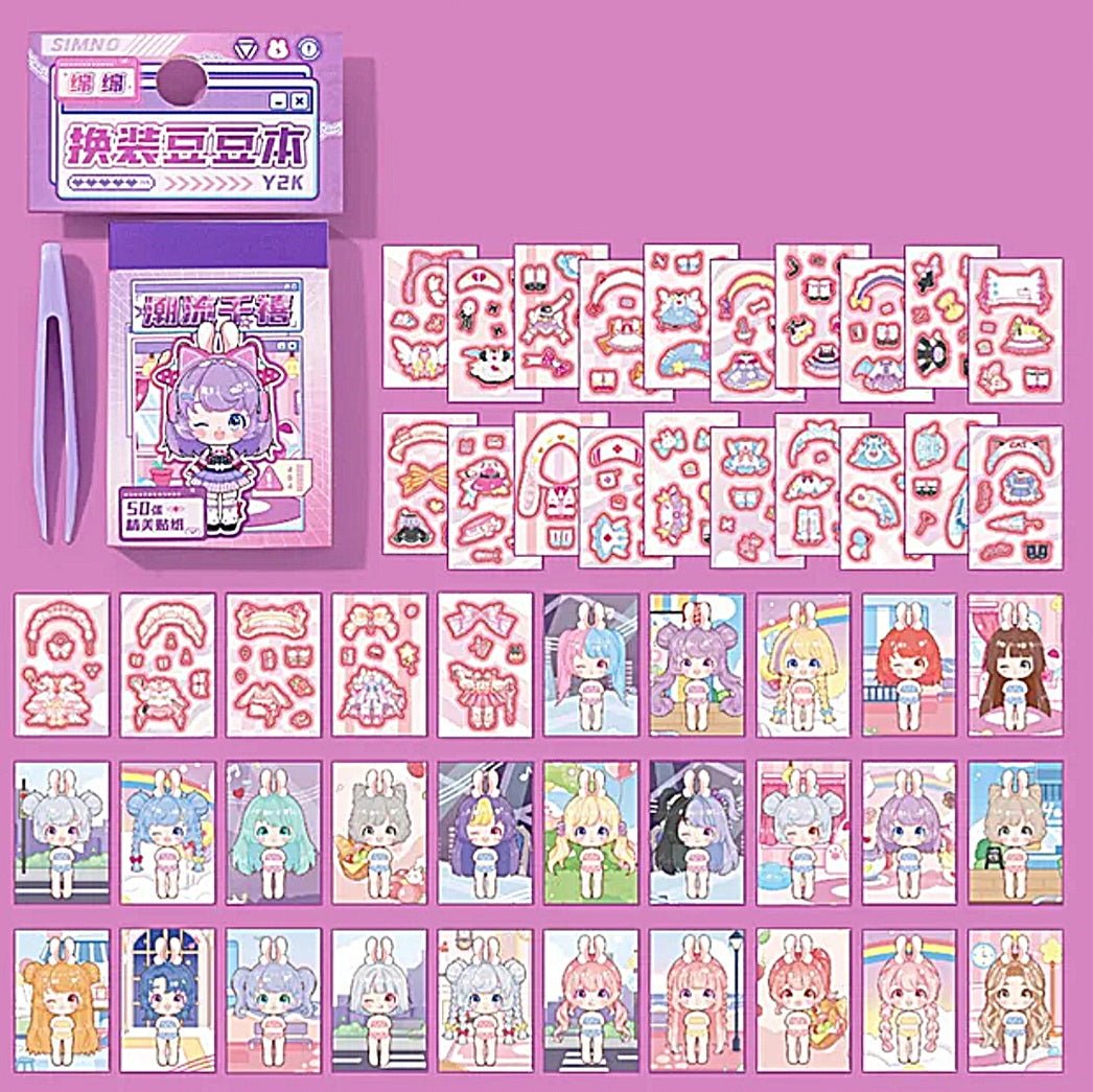 Kawaii Mini Dress - Up Doll Sticker Books - The Kawaii Nest