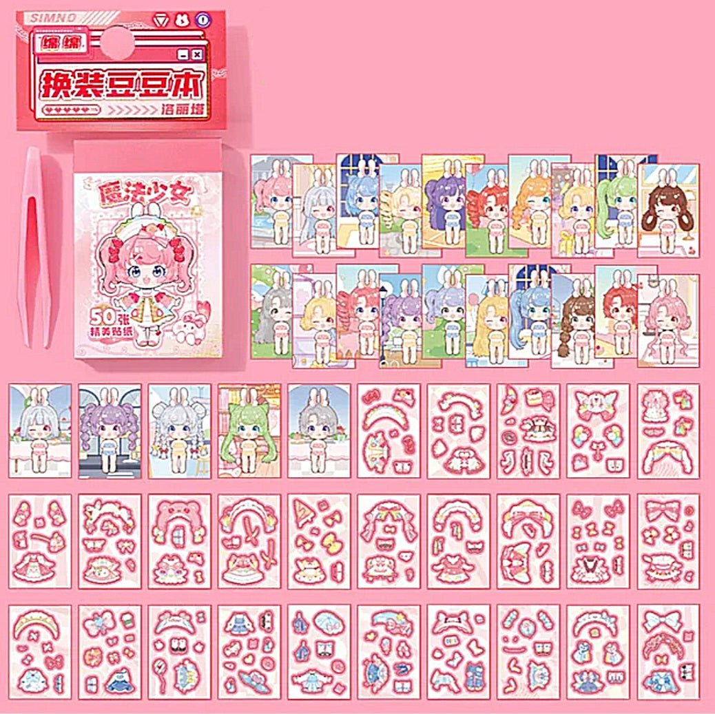 Kawaii Mini Dress - Up Doll Sticker Books - The Kawaii Nest
