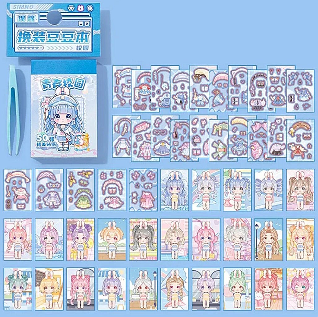 Kawaii Mini Dress - Up Doll Sticker Books - The Kawaii Nest
