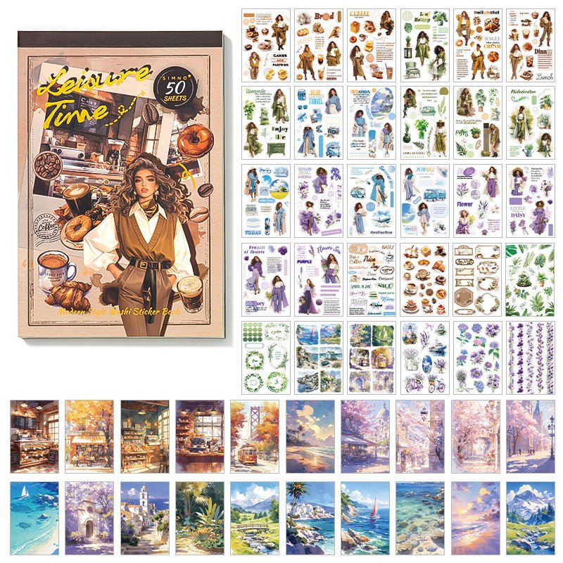Leisure Time Washi Sticker Book ~ 50 Pages - The Kawaii Nest