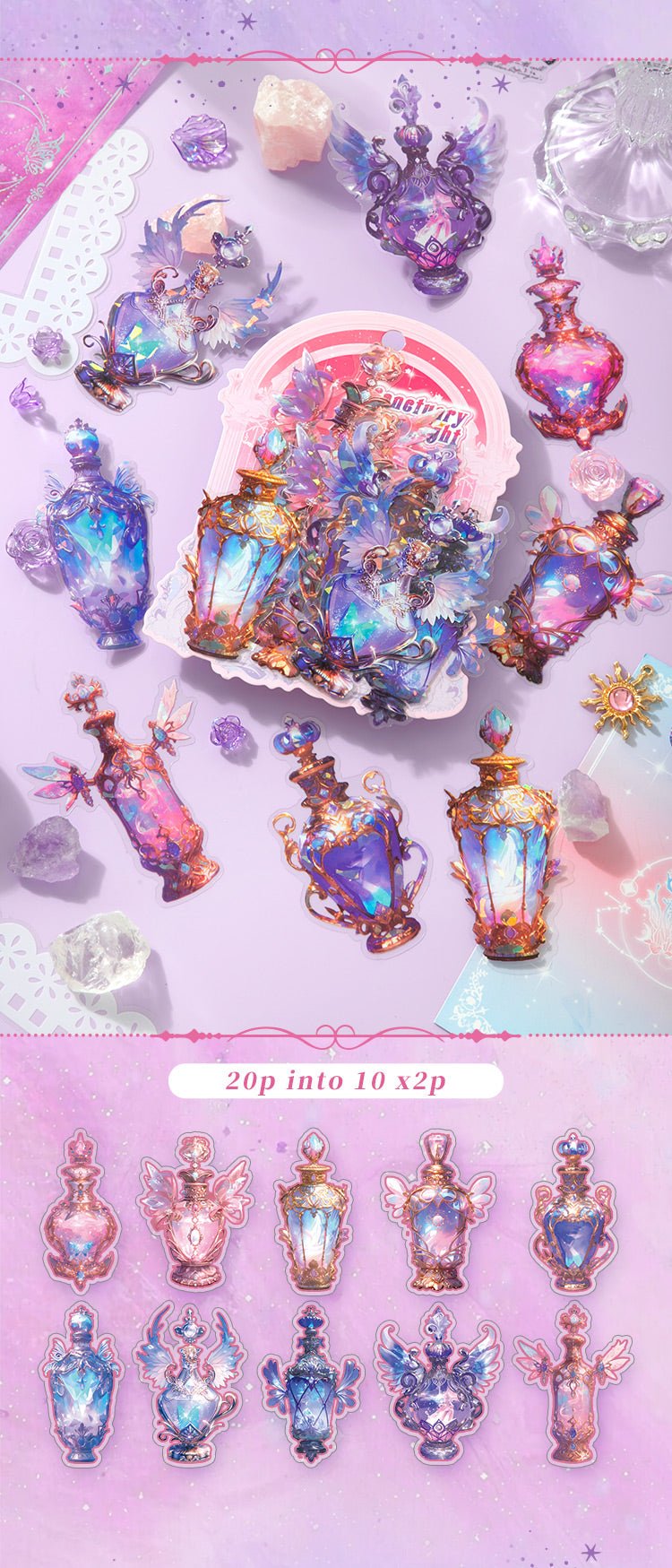 Sanctuary Prayer Light – Ethereal P.E.T. Sticker Packs - The Kawaii Nest