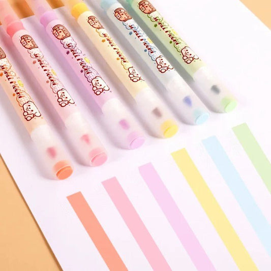 Small Mochi 6 Pack Twin Tip Highlighters - The Kawaii Nest