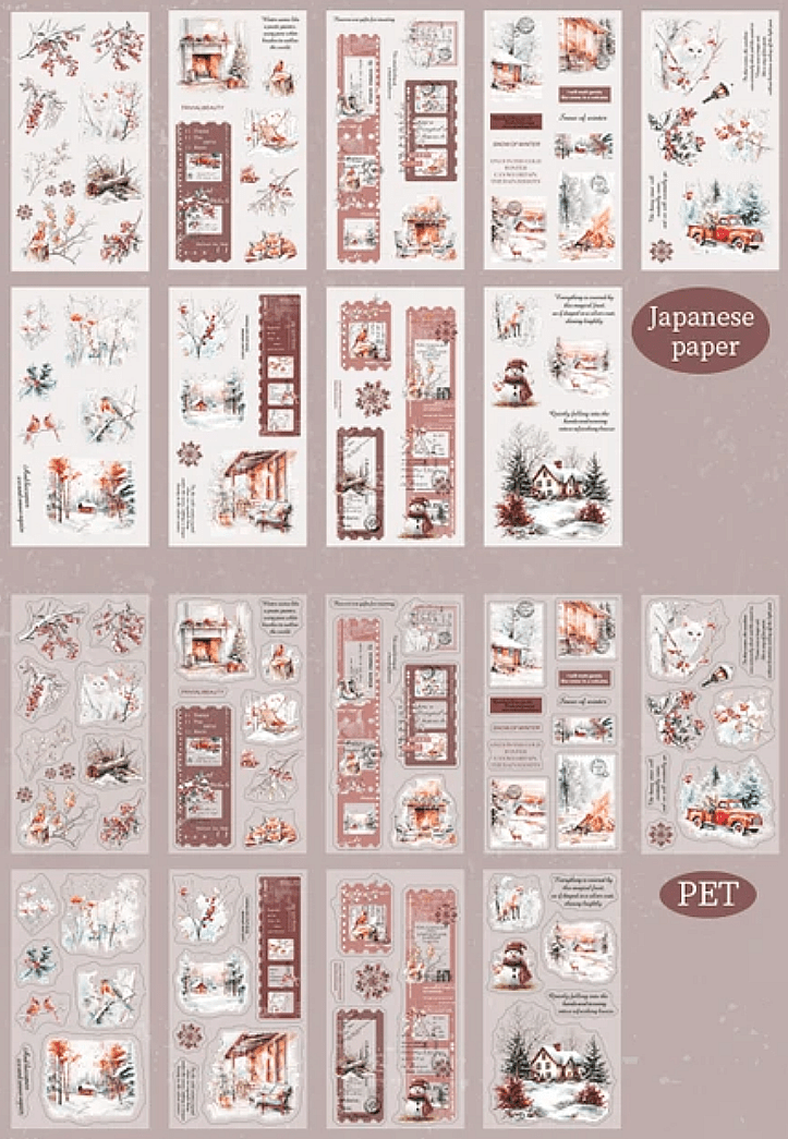 Snow Collection Journal Stickers – Washi & P.E.T Pages - The Kawaii Nest
