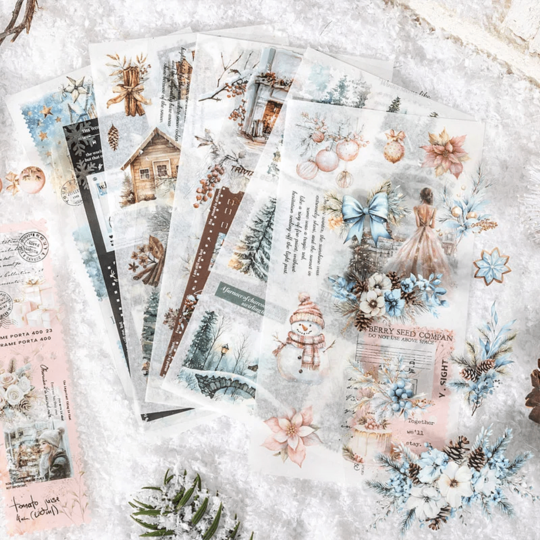 Snow Collection Journal Stickers – Washi & P.E.T Pages - The Kawaii Nest
