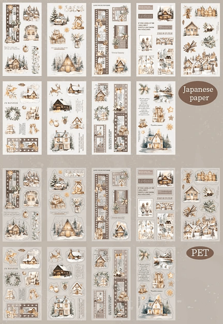 Snow Collection Journal Stickers – Washi & P.E.T Pages - The Kawaii Nest