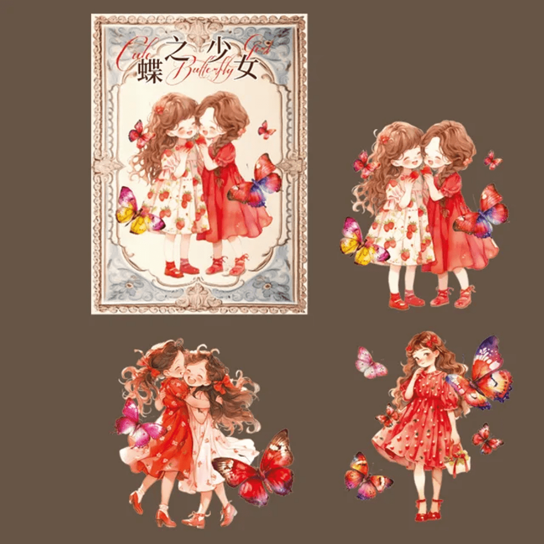 Twins & Butterflies Holographic Sticker Sets - The Kawaii Nest