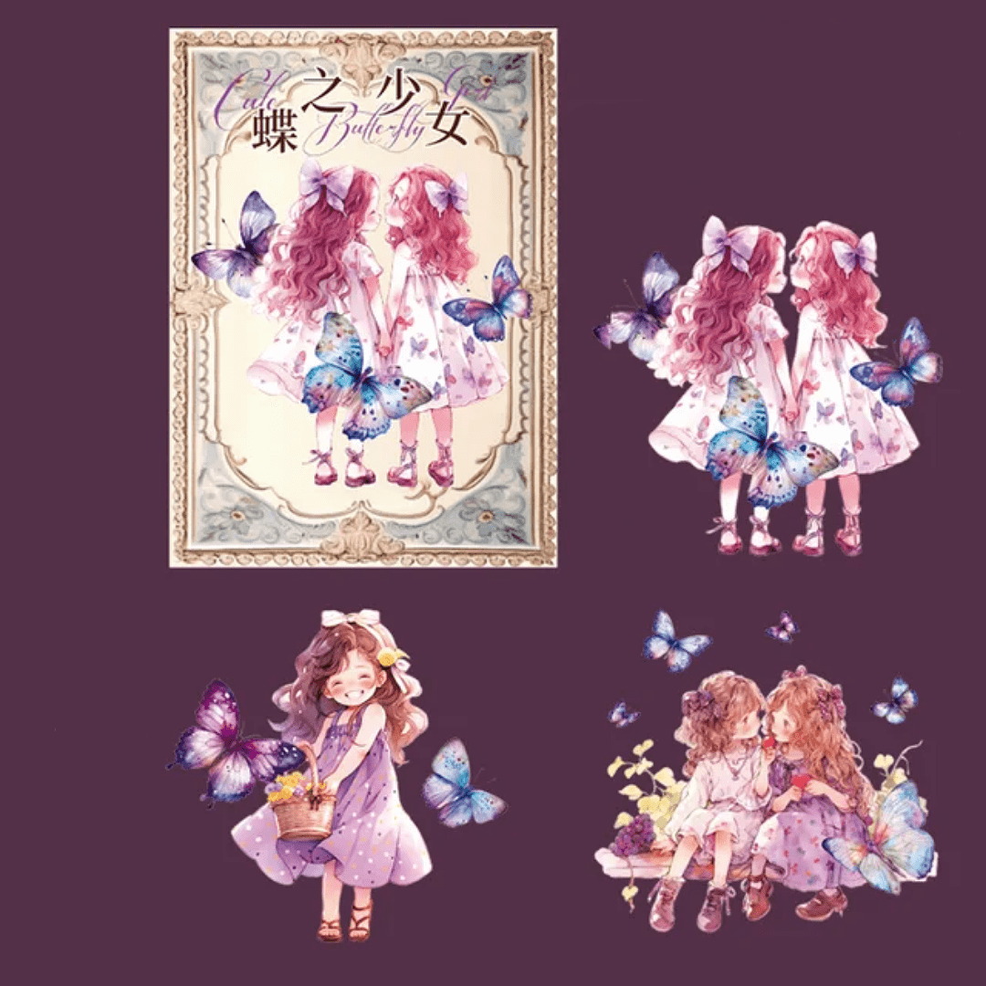 Twins & Butterflies Holographic Sticker Sets - The Kawaii Nest