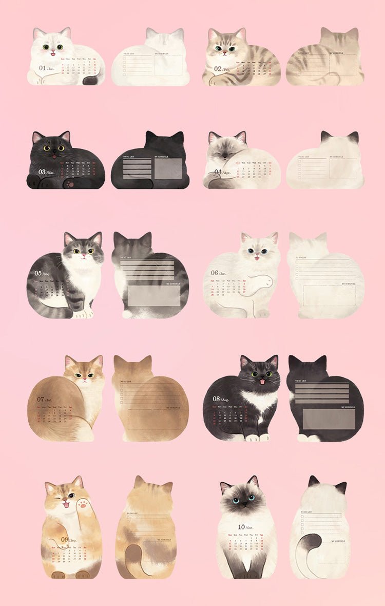 2026 Meow & Woof Desktop Calendars - The Kawaii Nest