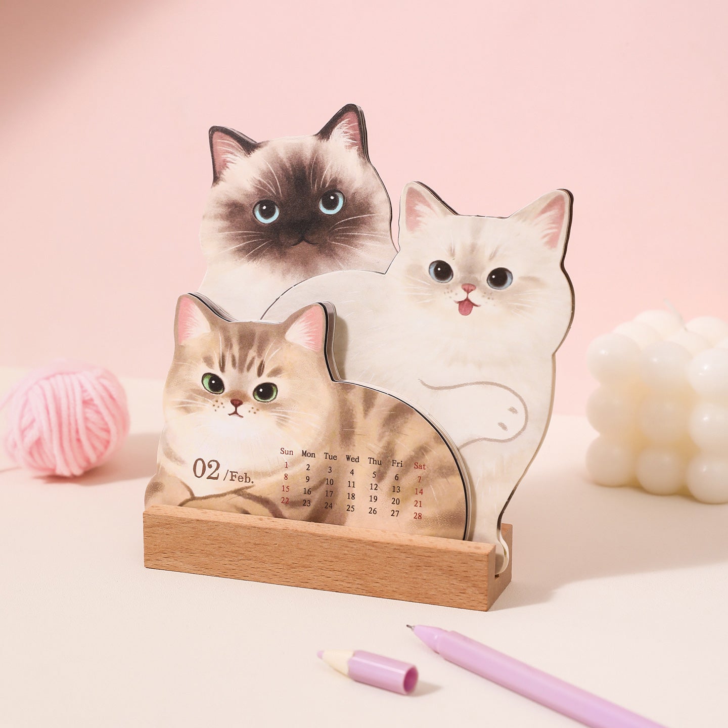 2026 Meow & Woof Desktop Calendars - The Kawaii Nest