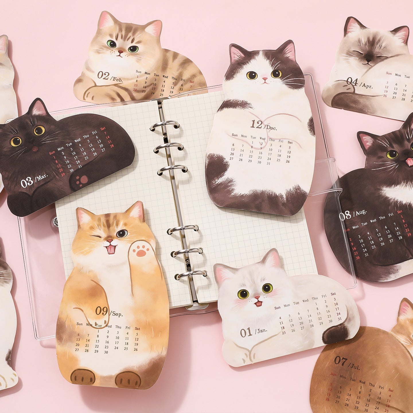 2026 Meow & Woof Desktop Calendars - The Kawaii Nest