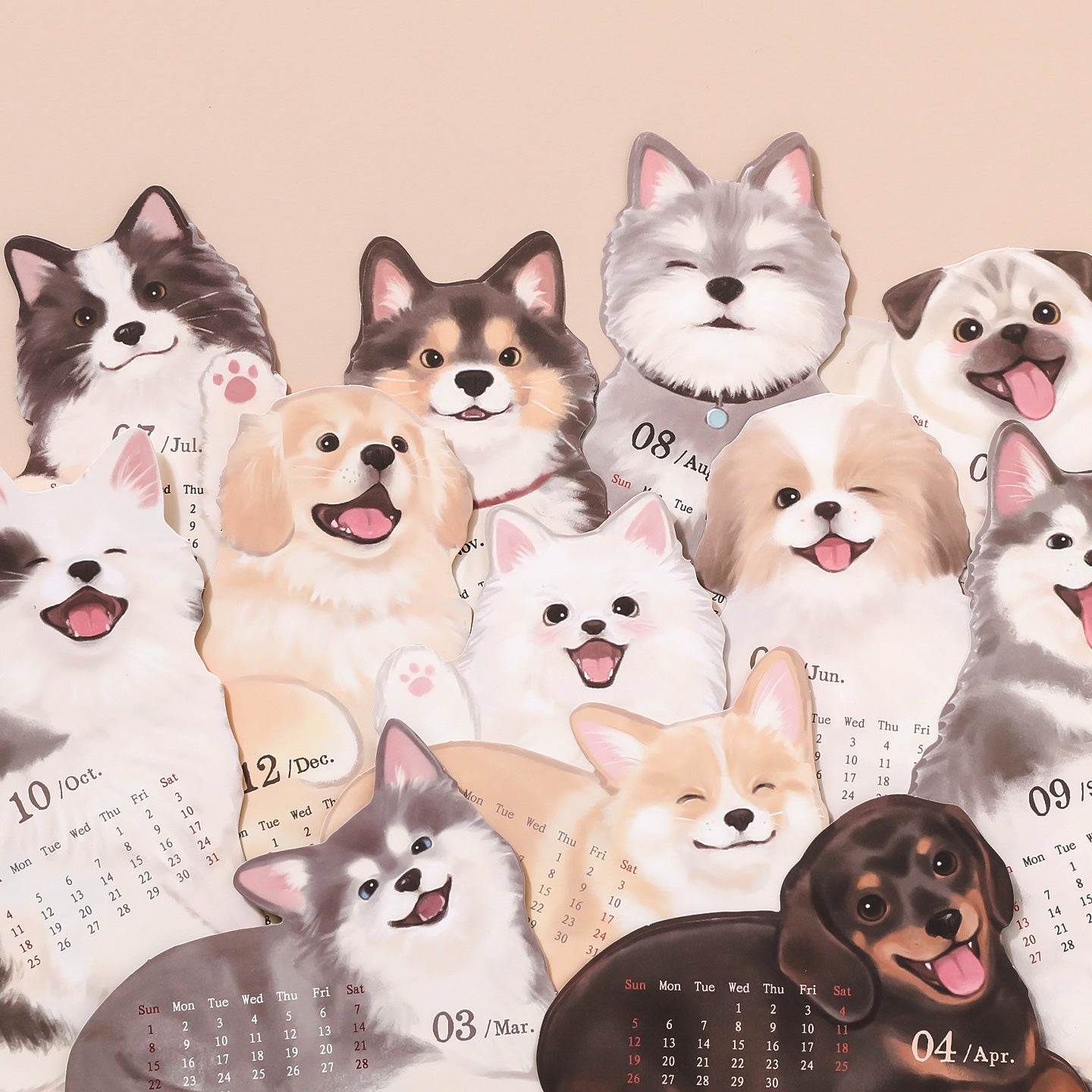 2026 Meow & Woof Desktop Calendars - The Kawaii Nest