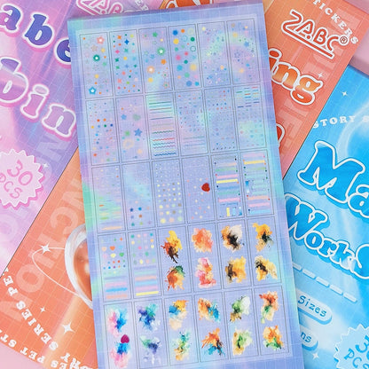 30 Pages of Planner Shapes Sticker Books - The Kawaii Nest