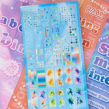 30 Pages of Planner Shapes Sticker Books - The Kawaii Nest
