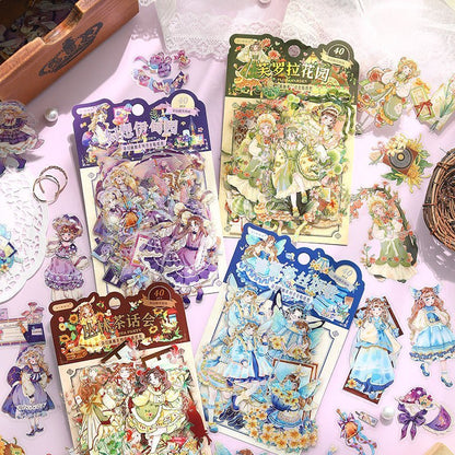 Aesthetic Holographic Lined Stickers ~ Fairy Series - The Kawaii Nest