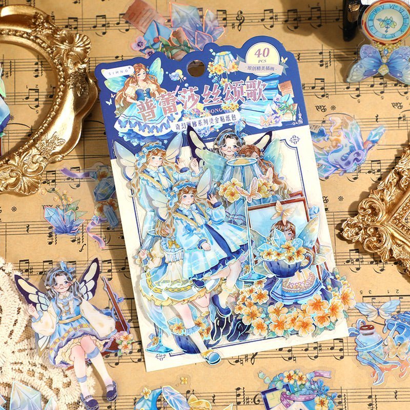 Aesthetic Holographic Lined Stickers ~ Fairy Series - The Kawaii Nest