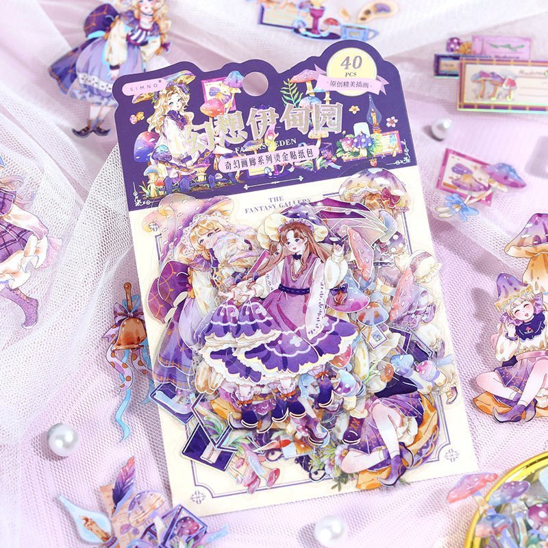 Aesthetic Holographic Lined Stickers ~ Fairy Series - The Kawaii Nest