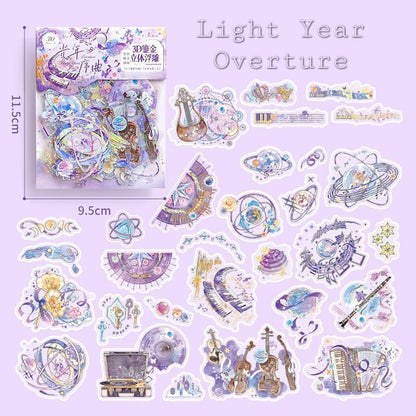 Aesthetic Holographic Lined Stickers - The Kawaii Nest