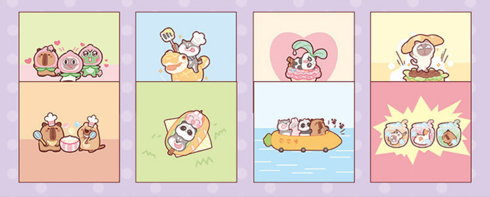 Capybara and Friends Sticker Books - The Kawaii Nest