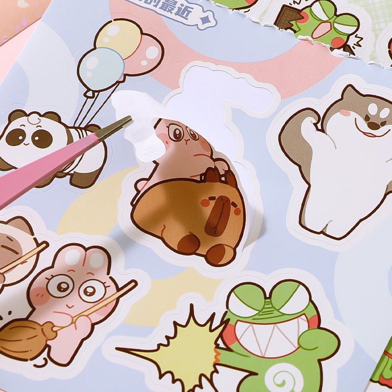 Capybara and Friends Sticker Books - The Kawaii Nest