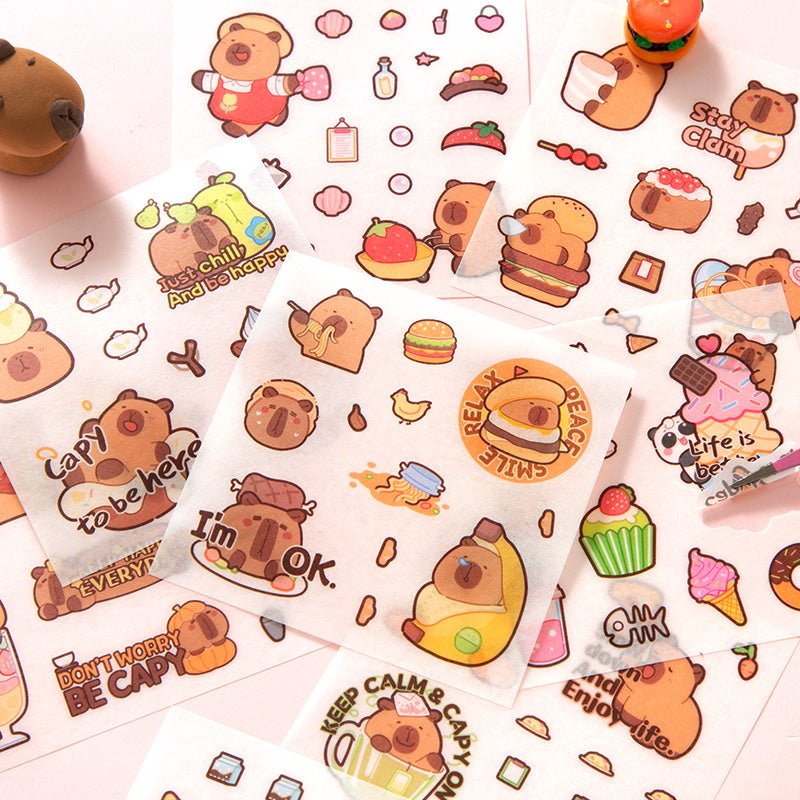 Capybara & Panda Washi Tape, Sticker and Notepaper Sets - The Kawaii Nest