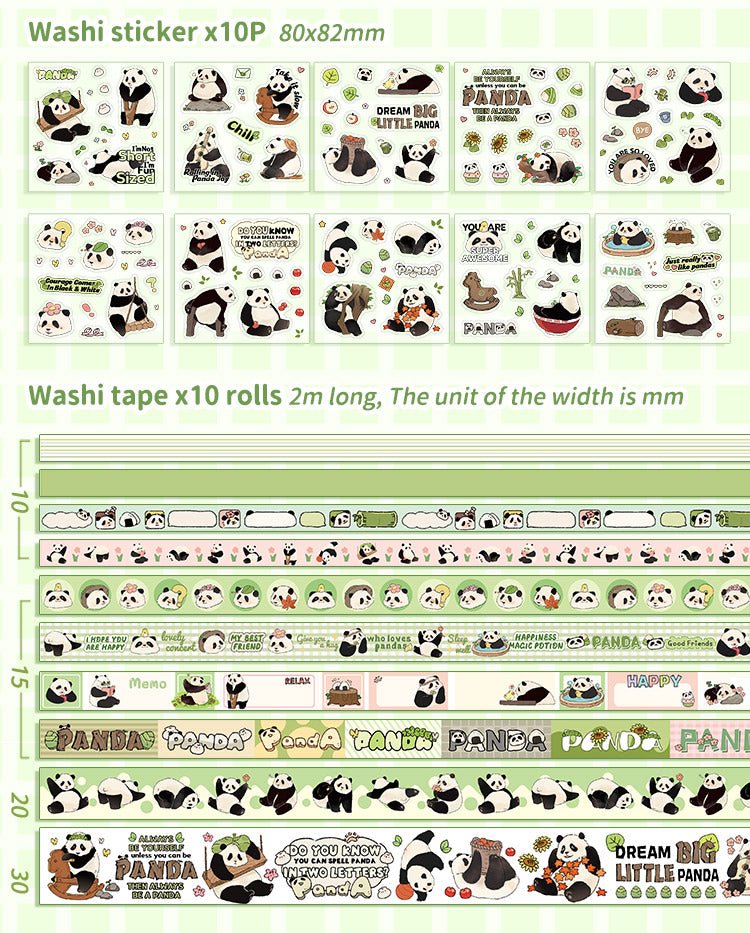 Capybara & Panda Washi Tape, Sticker and Notepaper Sets - The Kawaii Nest