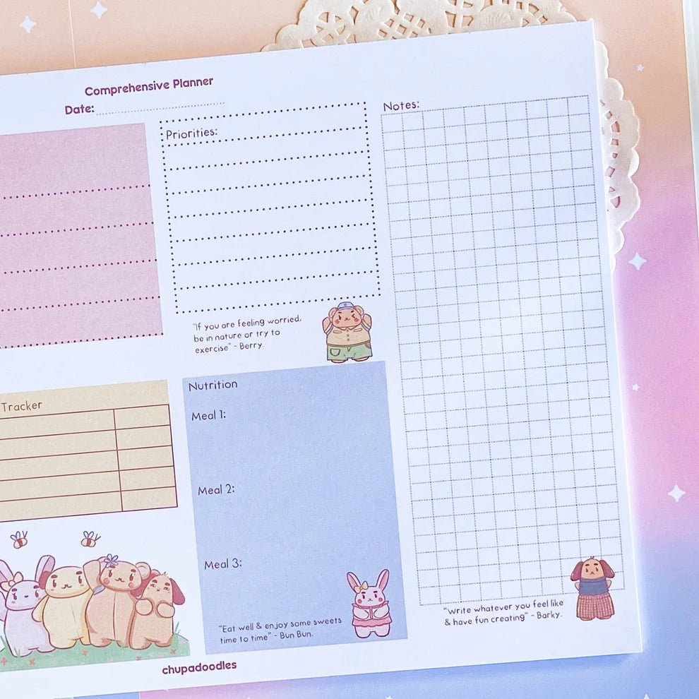 Chupa's Comprehensive Daily Planner Notepad ~ A4 - The Kawaii Nest