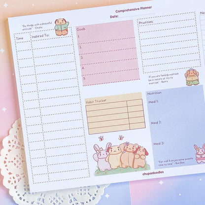 Chupa's Comprehensive Daily Planner Notepad ~ A4 - The Kawaii Nest