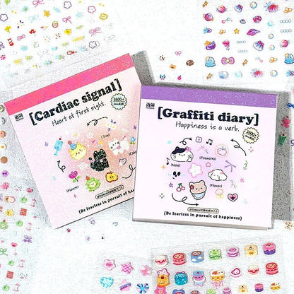 Compact Mini Deco Sticker Book – 1600+ P.E.T Stickers - The Kawaii Nest