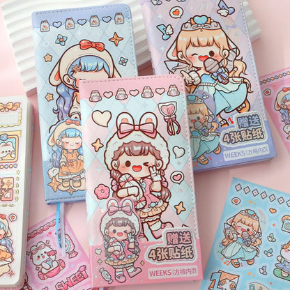 Cute Puffy Grid Journal / Notebook - The Kawaii Nest