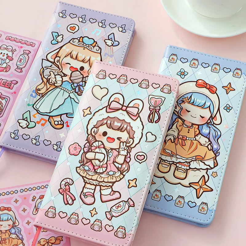 Cute Puffy Grid Journal / Notebook - The Kawaii Nest