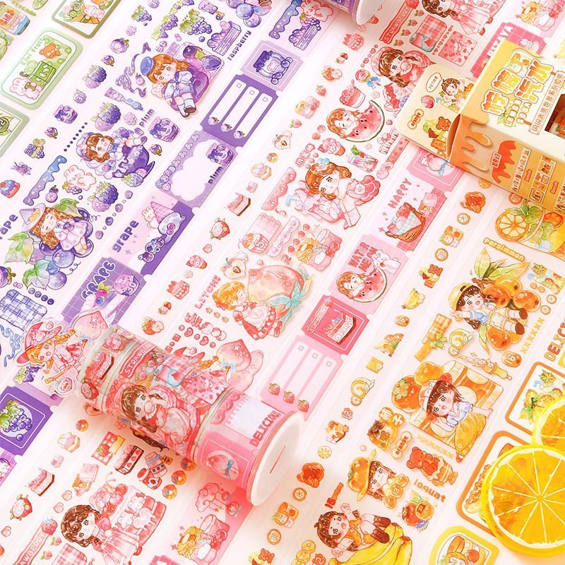 Cute Sticker Rolls and Stand ~ Fruit Series - The Kawaii Nest