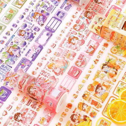 Cute Sticker Rolls and Stand ~ Fruit Series - The Kawaii Nest